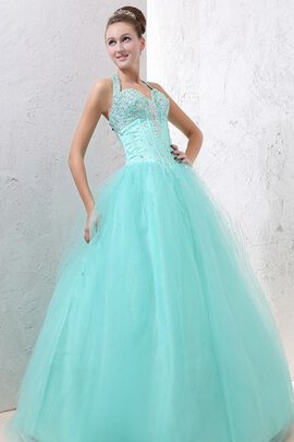 Robe de quinceanera col en forme de cœur ligne a en tulle de mode de bal avec perle