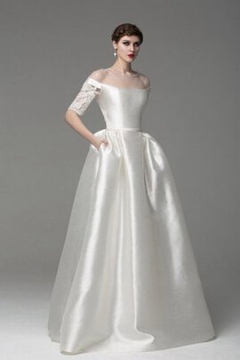 Robe de mariée facile romantique vintage avec manche courte poches