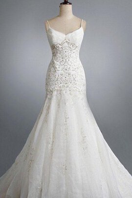 Robe de mariée grandiose sans dos de sirène en organza sans empire