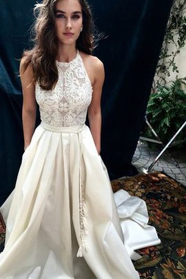 Robe de mariée de traîne mi-longue avant-gardiste en satin fermeutre eclair de dos nu