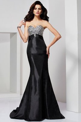 Robe de soirée longue plissage col en forme de cœur cordon en taffetas