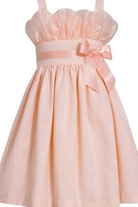 Robe cortège fille plissage avec zip a-ligne avec nœud avec chiffon