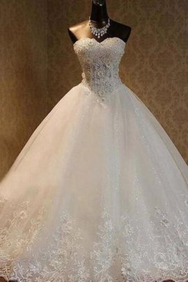 Robe de mariée textile en tulle sucré de col en cœur cordon avec perle