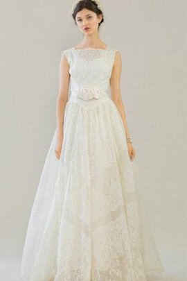 Robe de mariée longue officiel au bord de la mer col ras du cou avec nœud à boucles