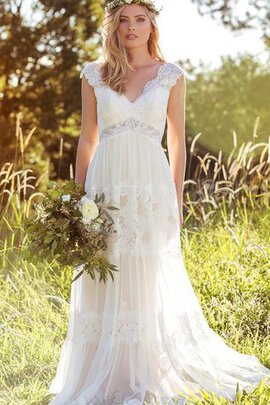 Robe de mariée plissé intemporel en plage en grandes tailles fermeutre eclair