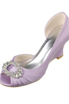 Chaussures pour femme taille réelle du talon 2.95 pouce printemps eté compensées charmante