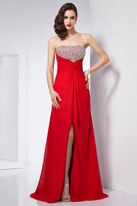 Robe de bal longue avec chiffon avec perle longueur au ras du sol ligne a