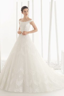 Robe de mariée romantique longue femme branché avec manche courte ligne a