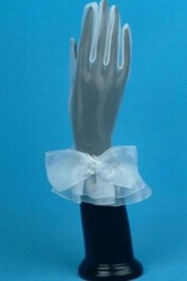 Tulle avec des gants bowknot blanc Chic mariée