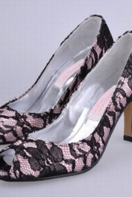 Avec la tête racine chaussures de mariée en dentelle de poissons