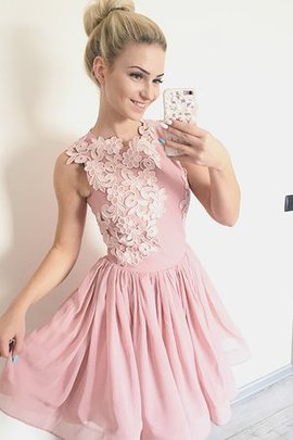 Robe fête de la rentrée col u profond en chiffon a-ligne glamour courte