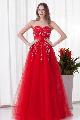 Robe de quinceanera longue col en forme de cœur avec sans manches