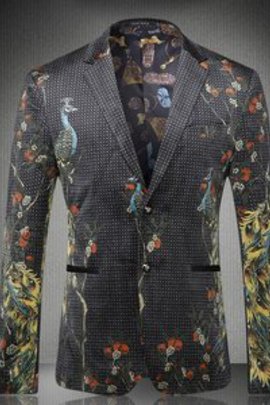 Imprimé revers fantaisie slim fit blazers automne nouveau