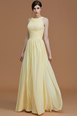 Robe demoiselle d'honneur a-ligne fermeutre eclair dénudé de princesse en chiffon