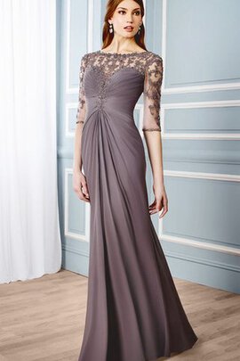 Robe de bal classique discrete gaine avec perle avec manche 1/2