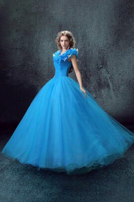 Robe de quinceanera naturel avec lacets col en forme de cœur manche nulle textile en tulle