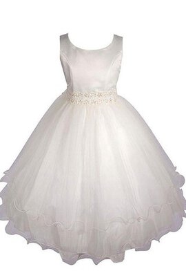 Robe cortège fille naturel de mode de bal ligne a en organza en satin