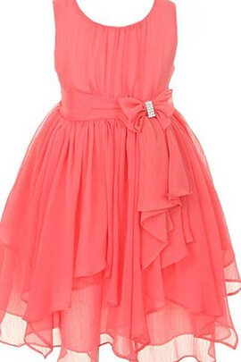 Robe cortège fille manche nulle avec nœud ligne a avec chiffon