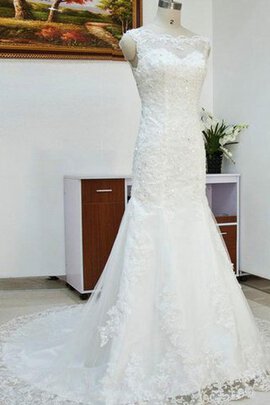 Robe de mariée formelle longue avec cristal de traîne moyenne a salle intérieure