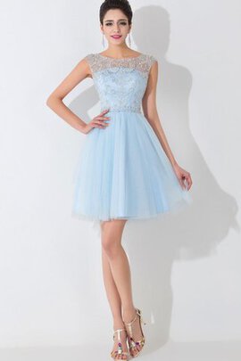 Robe fête de la rentrée charmeuse facile de col bateau textile en tulle avec perle