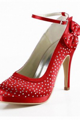 Haute Avec Fine ronde PU Avec chaussures de mariée