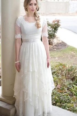 Robe de mariée festonné romantique plissage a plage avec gradins