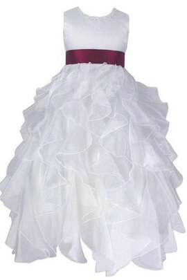 Robe cortège fille de lotus en organza avec nœud ligne a au niveau de cou