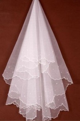 Perles luxueux court Voiles de mariée