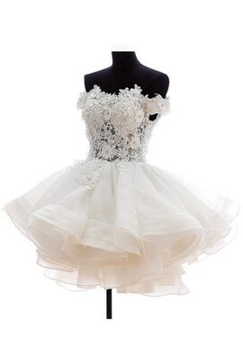 Robe de mariée nature epaule nue avec perle avec décoration dentelle ligne a