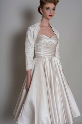 Robe de mariée attirent plissage moderne manche nulle a-ligne