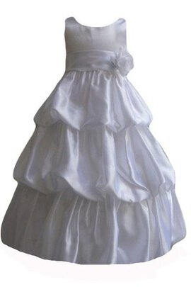 Robe cortège fille ligne a manche nulle de lotus textile taffetas avec fleurs