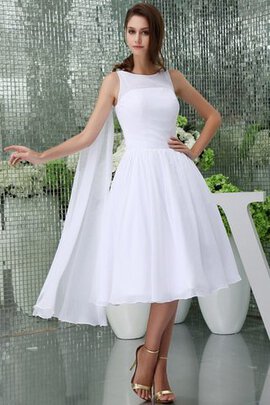 Robe de mariée nature plissé au niveau de cou avec fronce ligne a