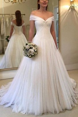 Robe de mariée manche nulle fabuleux ligne a de traîne courte de princesse