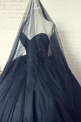 Robe de quinceanera en organza en dentelle avec zip avec fleurs avec perle