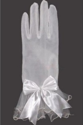 Tulle avec bowknot blanc Vintage | Gants Timeless mariée