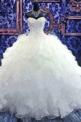 Robe de mariée de col en cœur manche nulle passionnant de mode de bal naturel