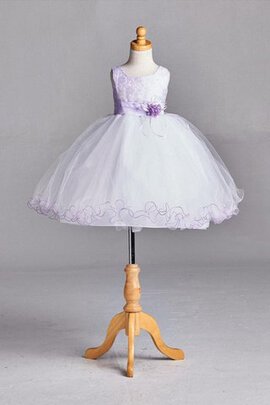 Robe cortège fille naturel de lotus avec sans manches col u profond textile en tulle