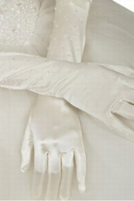 Gants taffetas blanc vintage de mariée