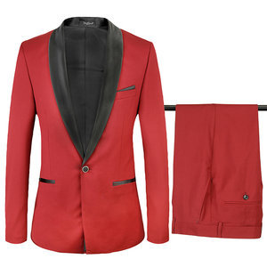 Costume ensemble rouge veste de mariage hôte fête