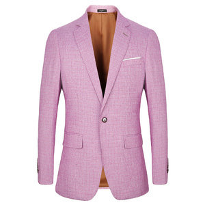 Rose blazers occasionnels hommes costumes blazer slim fit costume nouveaux