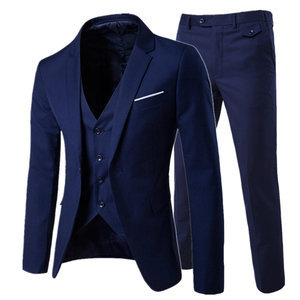 Hommes d'affaires veste pantalon ensembles groomsman blazers slim costumes