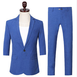 Blazer mâle costumes ensemble 2 pièces costumes bleu safari nouveau design