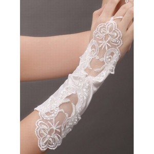 Taffetas élégantes Gants blanc moderne de mariée