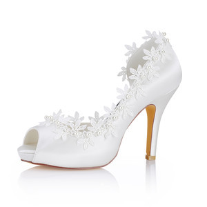 Chaussures de mariage romantique talons hauts taille réelle du talon 3.94 pouce plates-formes