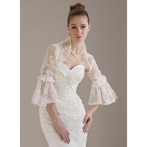 Luxueux organza blanc Floral Bolero