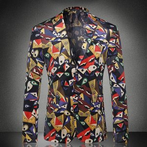 Nouvelle mode automne cran revers grande taille hommes scène blazer