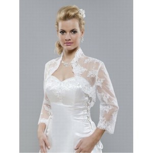 Organza blanc dentelle luxueuse ourlet Bolero