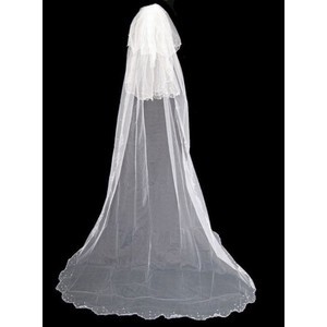 Élégant | Modeste luxe pinceau train voile de la mariée