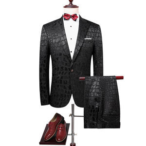 Jacquard fit mariage mâle marié tuxedos qriginal hommes blazer slim imprimé