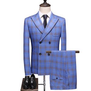 Affaires blazers grande taille impression mariage plaid asiatique taille slim fit